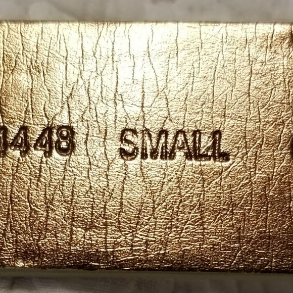 Michael Kors Metallic Gold Lizard-Embossed Belt SM - Picture 7 of 11